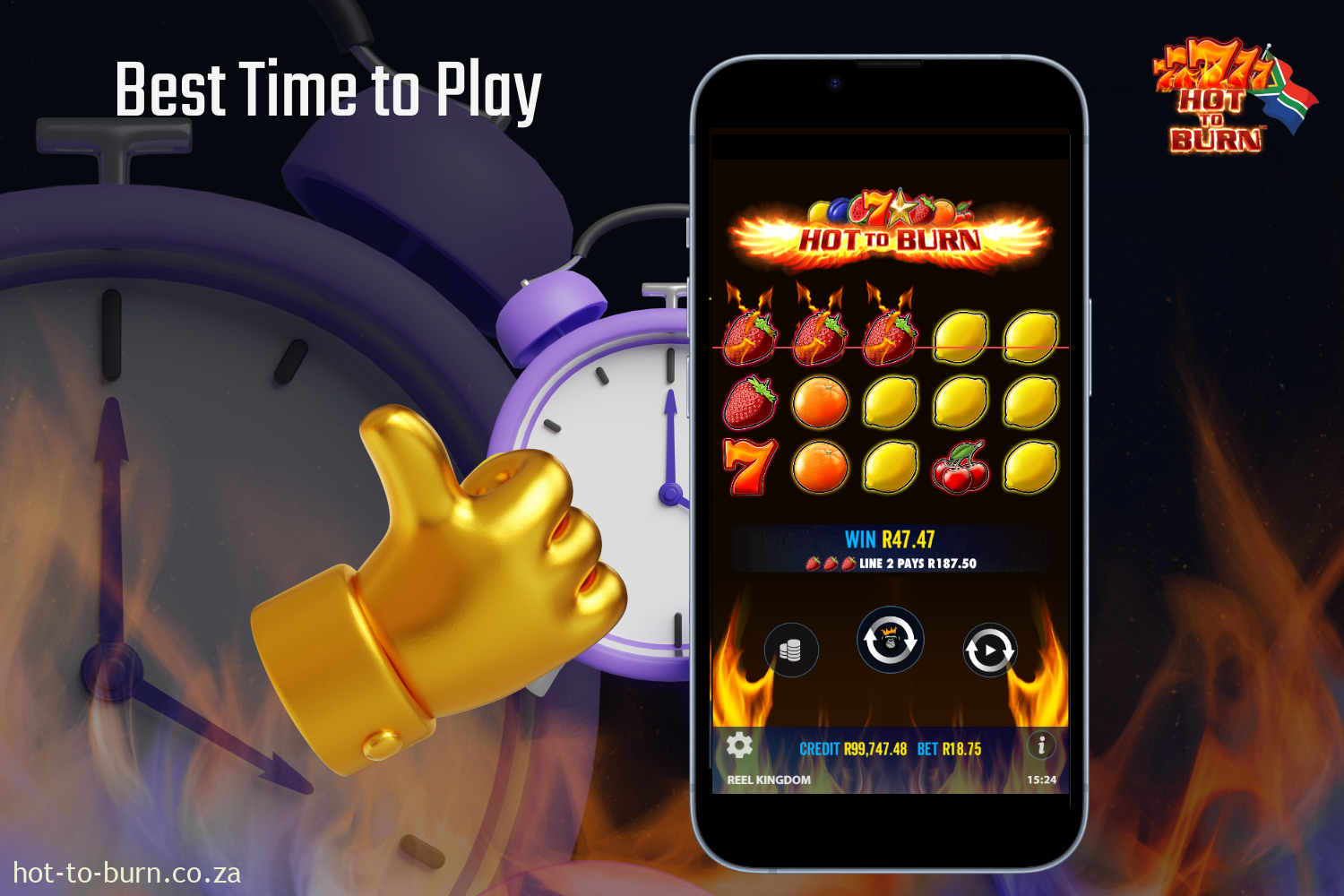 Top hours for playing Hot to Burn in South Africa