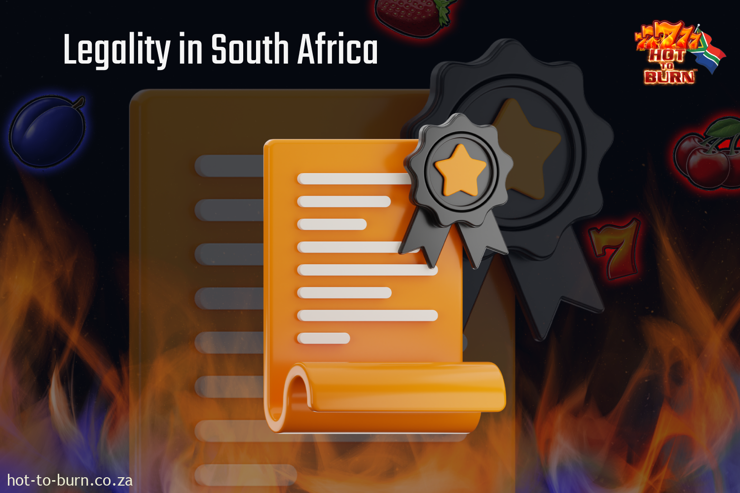 Online casinos offering Hot to Burn are available to South African players legally