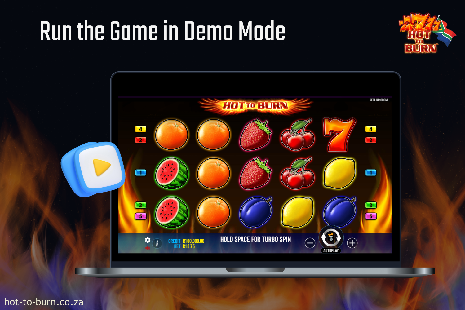 Start the Hot to Burn game in demo mode