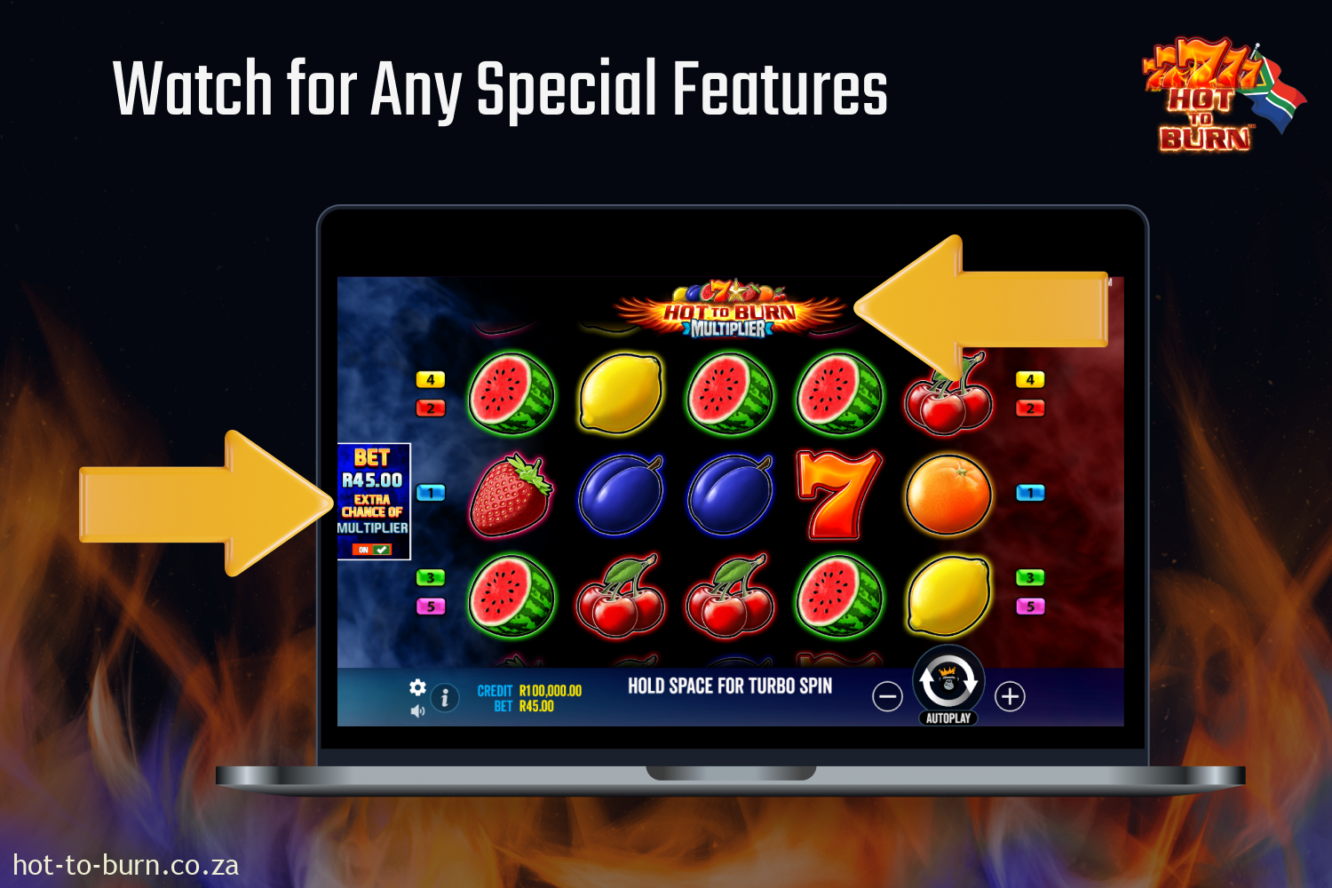 Watch out for special features in Hot to Burn that are specific to your chosen game variant
